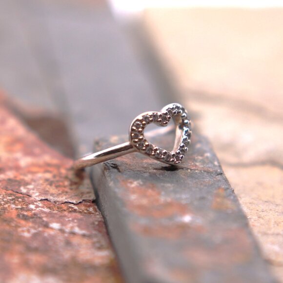 Pandora Be My Valentine CZ Heart Silver Ring - Authentic Pandora Size 52 - Picture 2 of 6